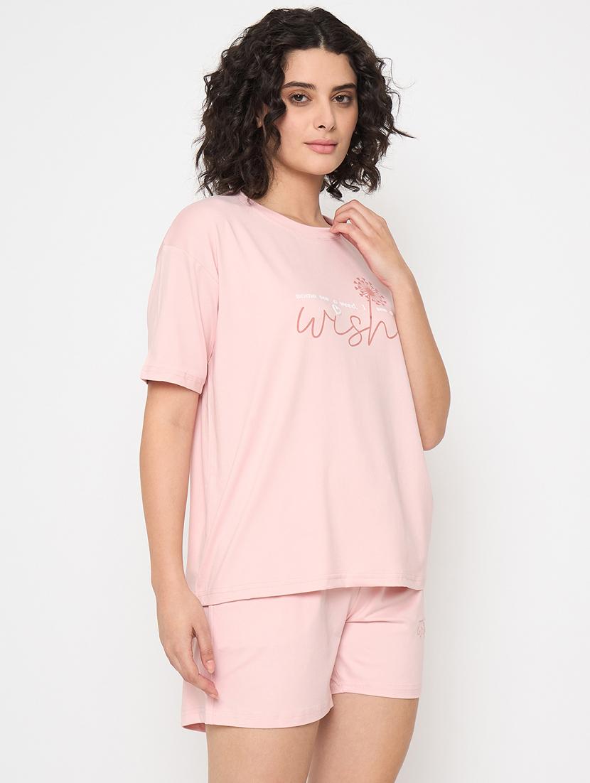 women printed nightwear shorts set - 21854113 - Standard Image - 2