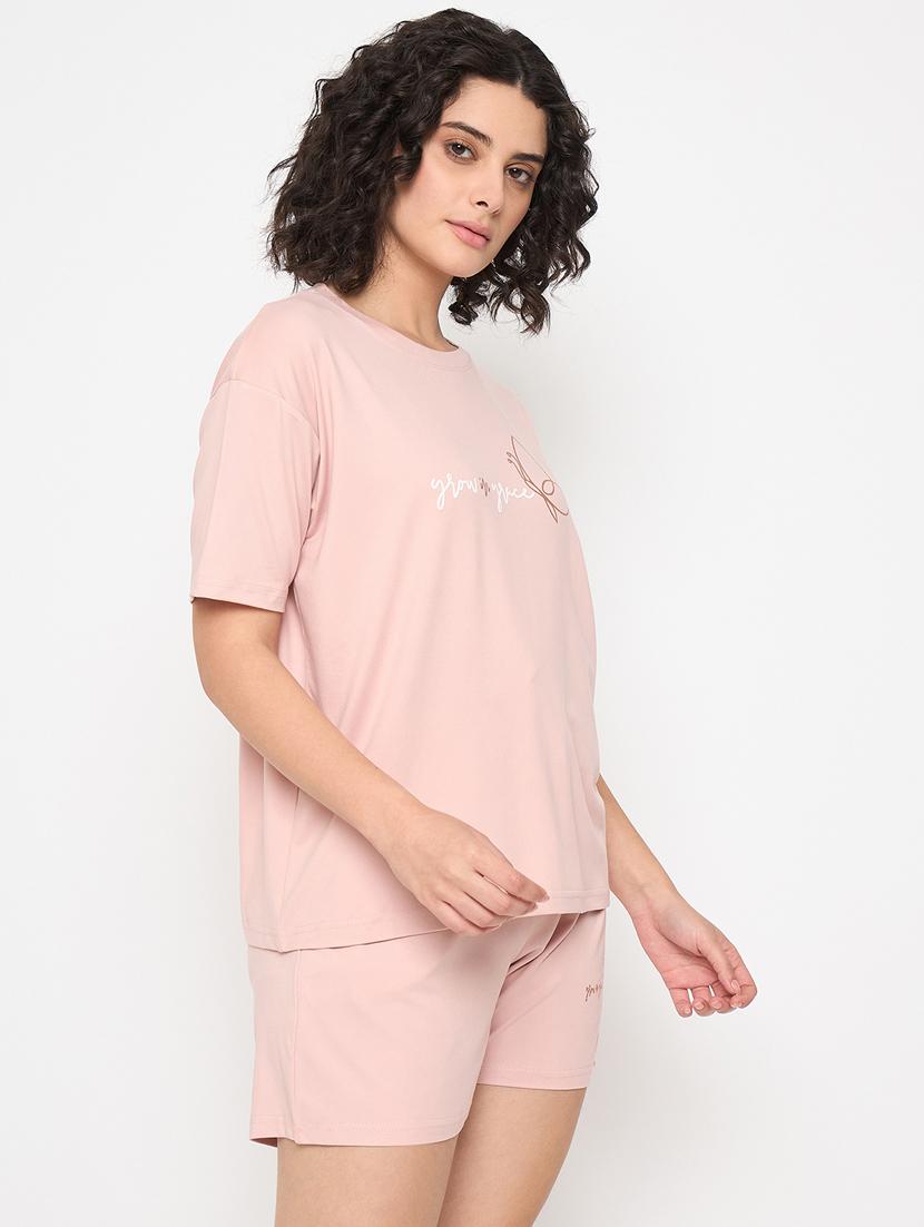 women printed nightwear shorts set - 21854114 - Standard Image - 2