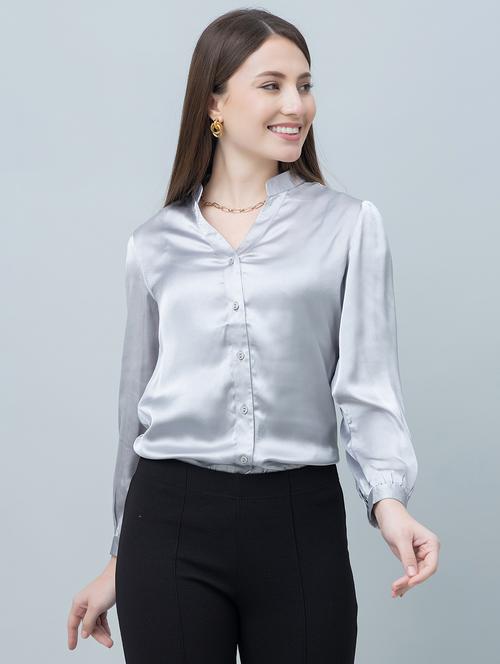 women printed collared long sleeves regular shirt - 21854165 - Standard Image - 0