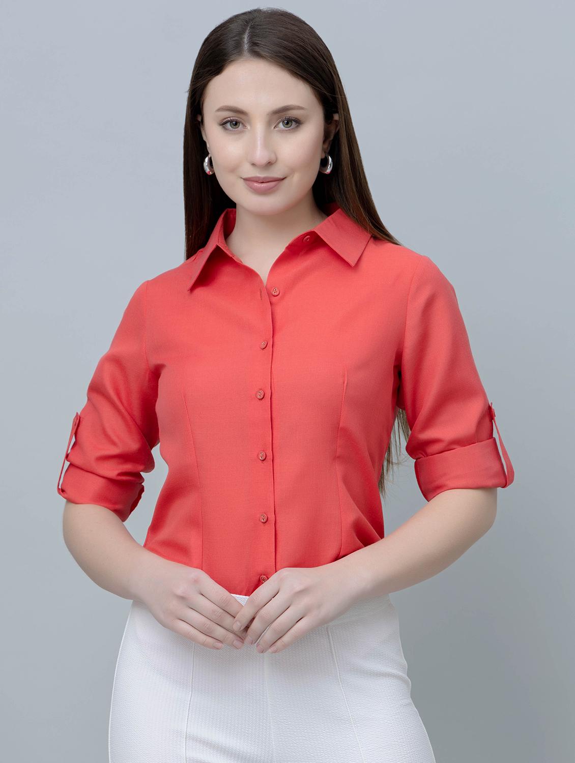 women solid long sleeves regular fit shirt - 21854177 -  Zoom Image - 0