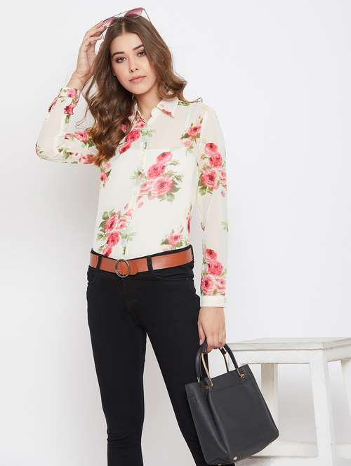 women printed long sleeves regular fit shirt - 21854203 - Standard Image - 0