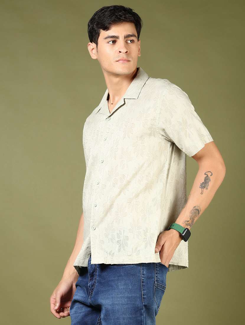men self design short sleeve casual fit casual shirt - 21854221 -  Standard Image - 2