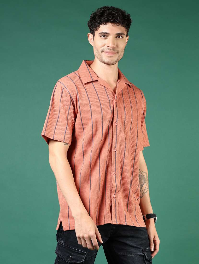 men rust stripes short sleeve regular fit t-shirt - 21854228 -  Standard Image - 2