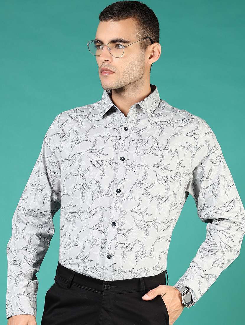 men printed collared long sleeve shirt - 21854308 -  Standard Image - 2