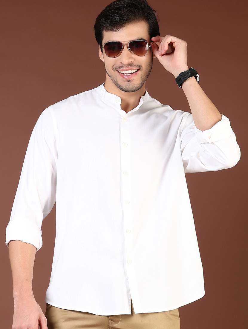 men solid long sleeve regular fit casual shirt