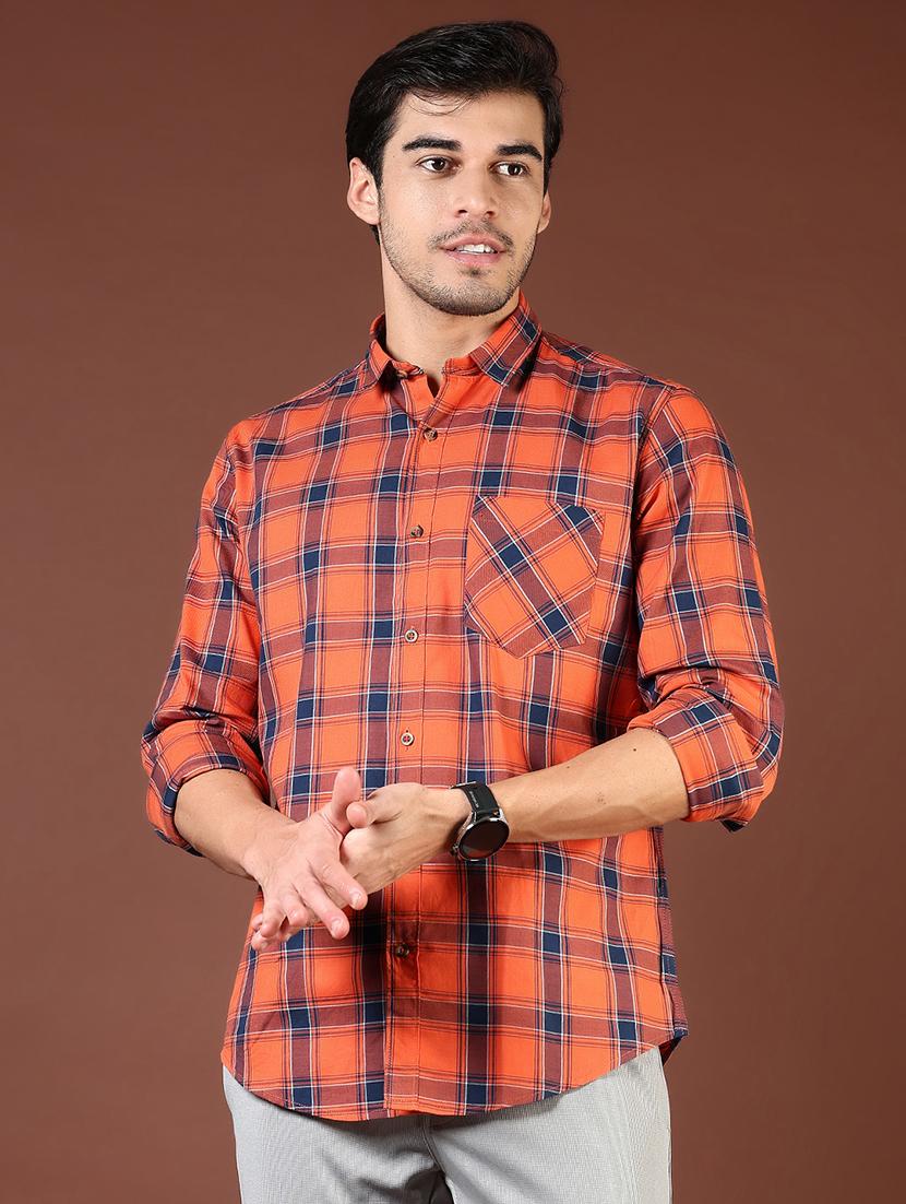 men checkered collared long sleeve shirt - 21854321 - Standard Image - 2