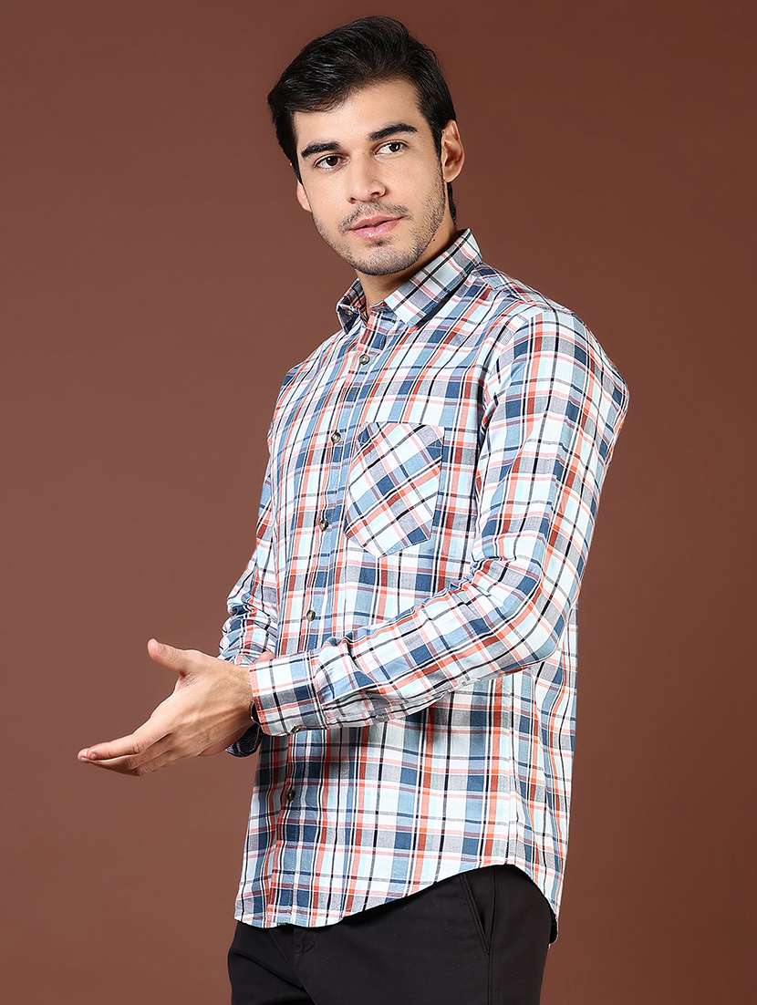 men checkered collared long sleeve shirt - 21854322 -  Standard Image - 2
