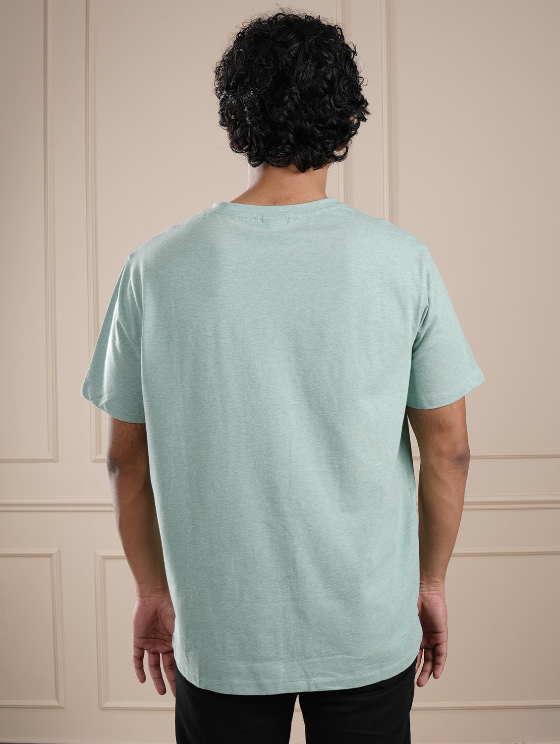 men green solid short sleeve regular fit t-shirt - 21854341 - Standard Image - 2