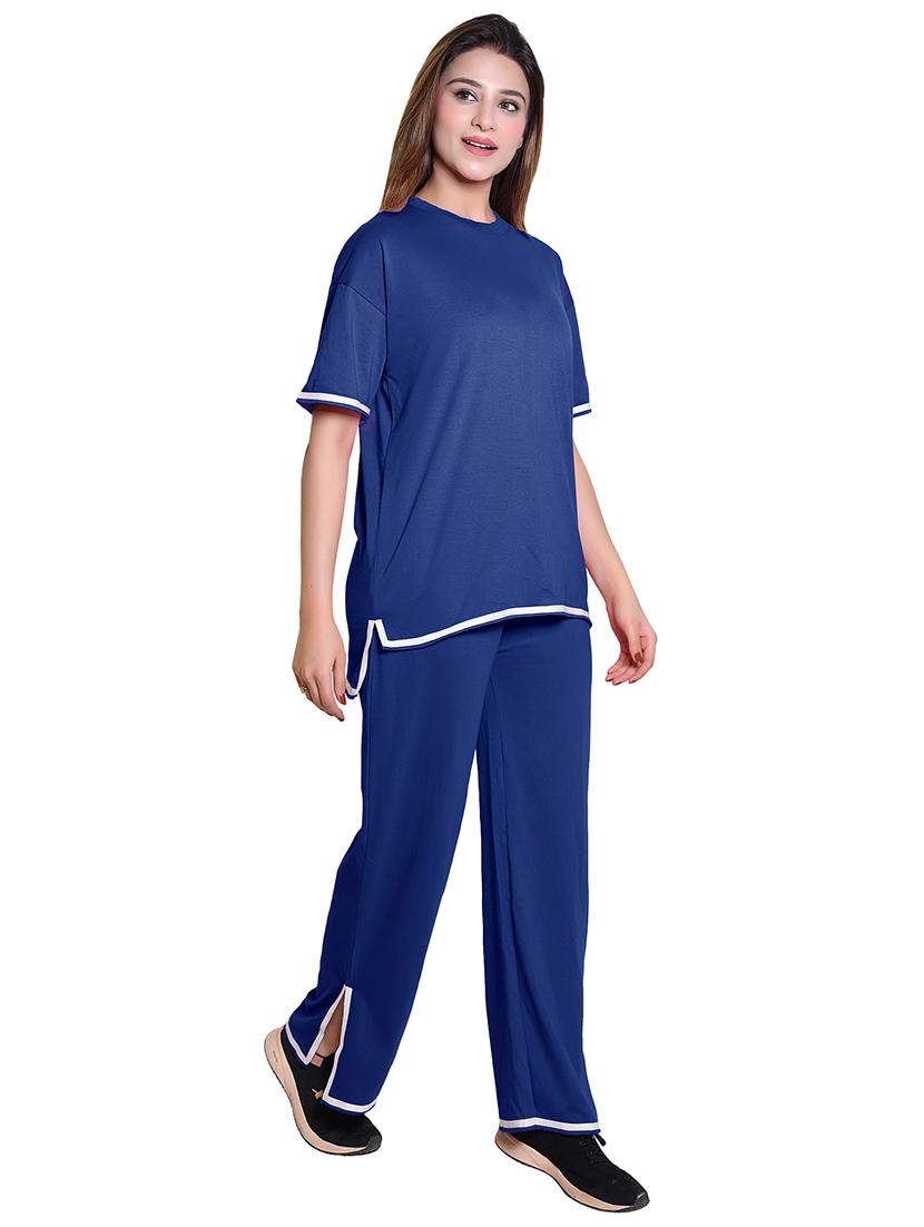 women solid top and trouser co-ord set - 21854360 - Standard Image - 2