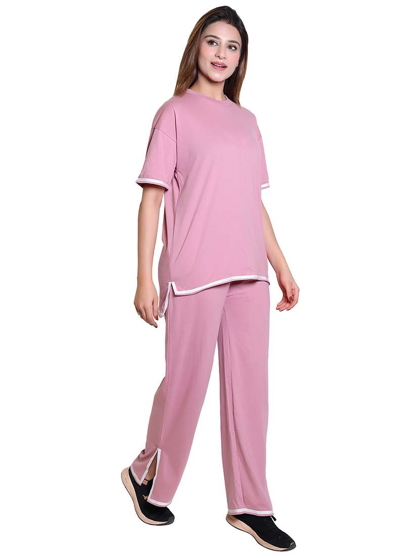 women solid top and trouser co-ord set - 21854362 -  Standard Image - 2