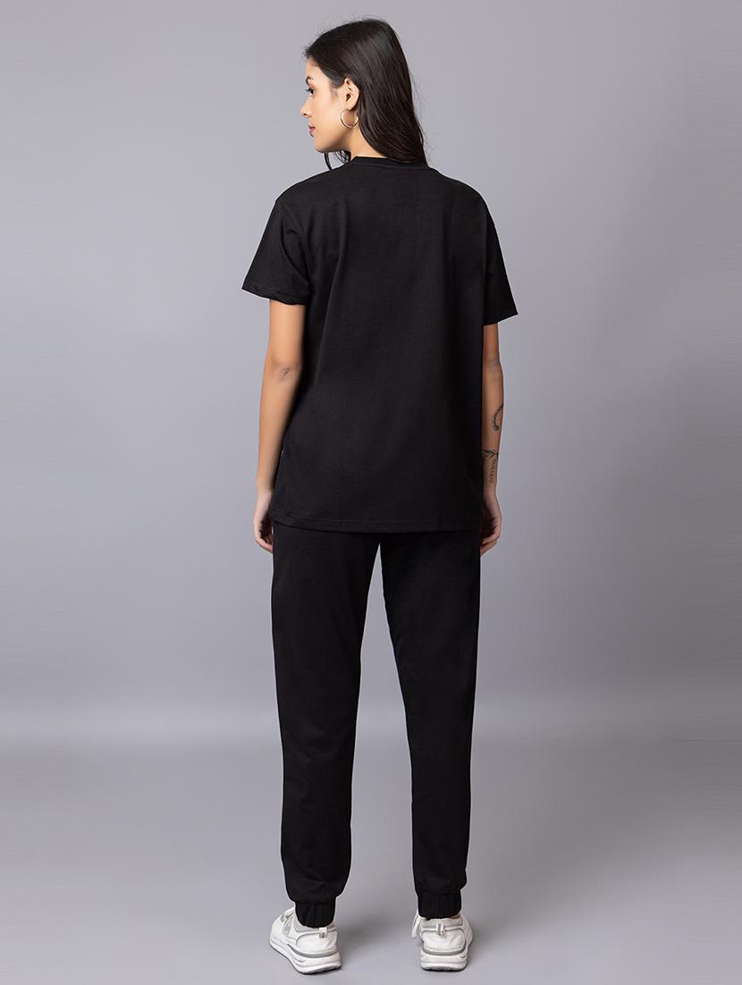 women printed t-shirt and jogger co-ord set - 21854365 - Standard Image - 2