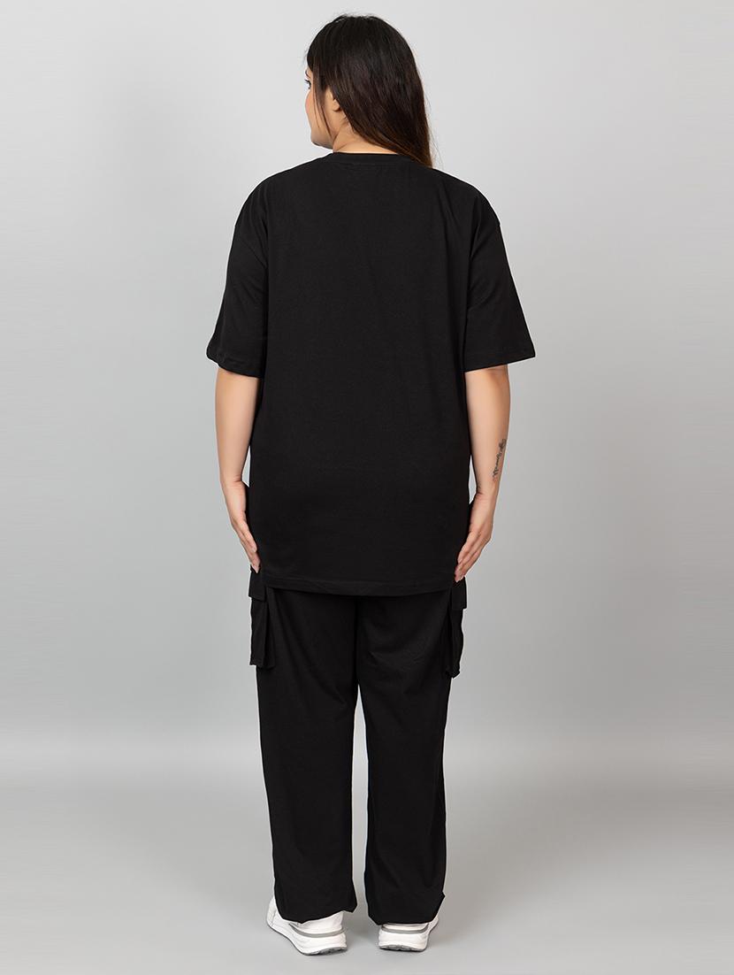 women solid t-shirt and trouser co-ord set - 21854368 - Standard Image - 2