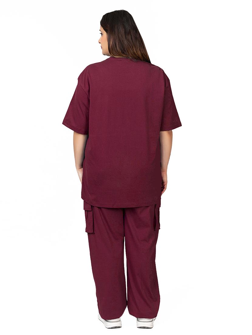 women solid t-shirt and trouser co-ord set - 21854372 - Standard Image - 2