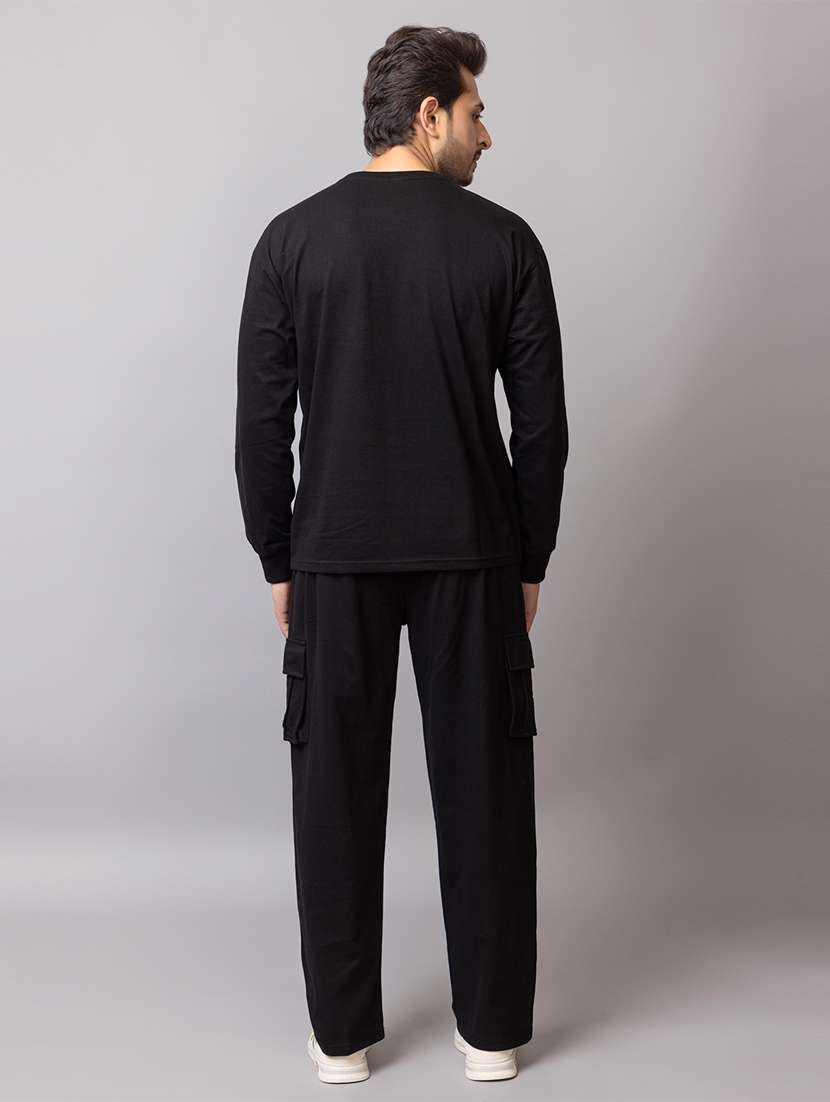men solid full sleeve regular fit co-ord set - 21854381 - Standard Image - 2