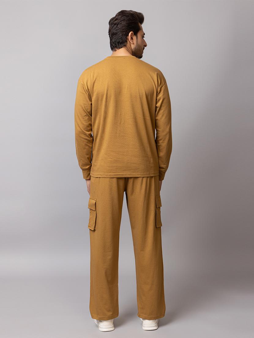 men solid full sleeve regular fit co-ord set - 21854382 - Standard Image - 2