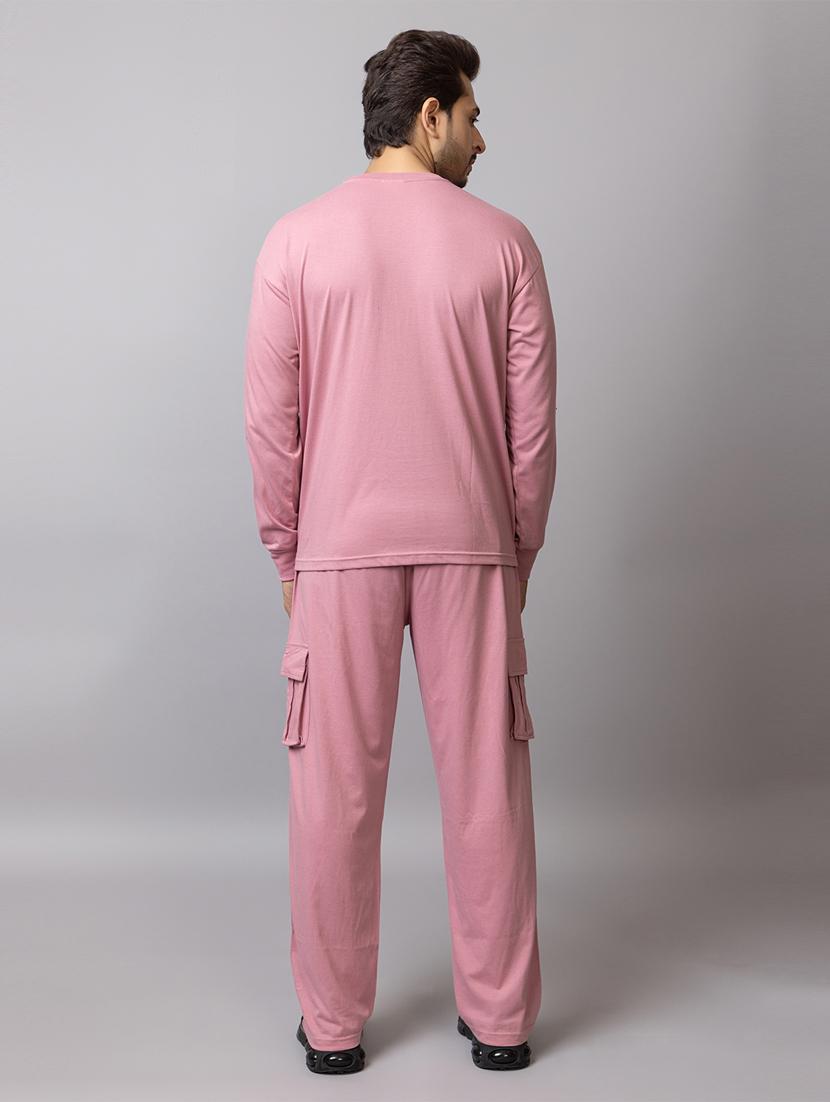 men solid full sleeve regular fit co-ord set - 21854384 - Standard Image - 2