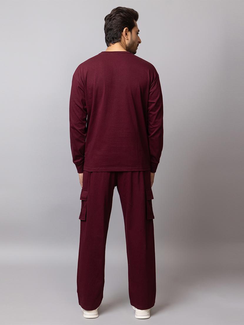 men solid full sleeve regular fit co-ord set - 21854385 - Standard Image - 2