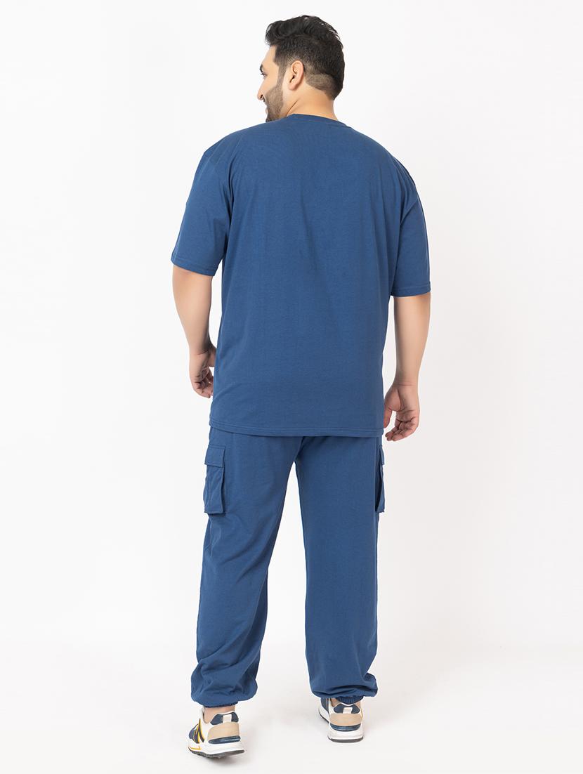 men solid short sleeve regular fit co-ord set - 21854386 - Standard Image - 2