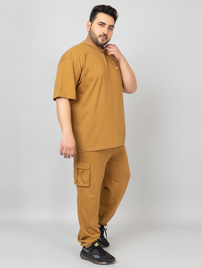 men solid short sleeve regular fit co-ord set - 21854388 - Standard Image - 2