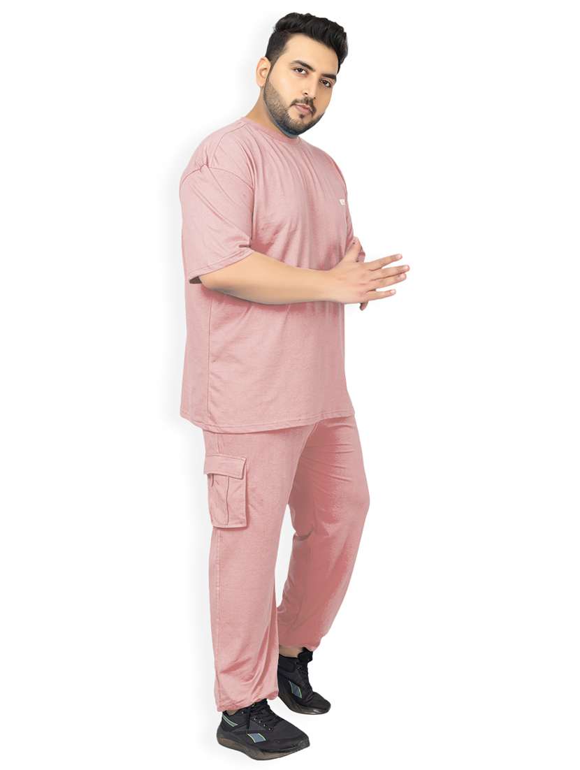 men solid short sleeve regular fit co-ord set - 21854390 -  Standard Image - 2