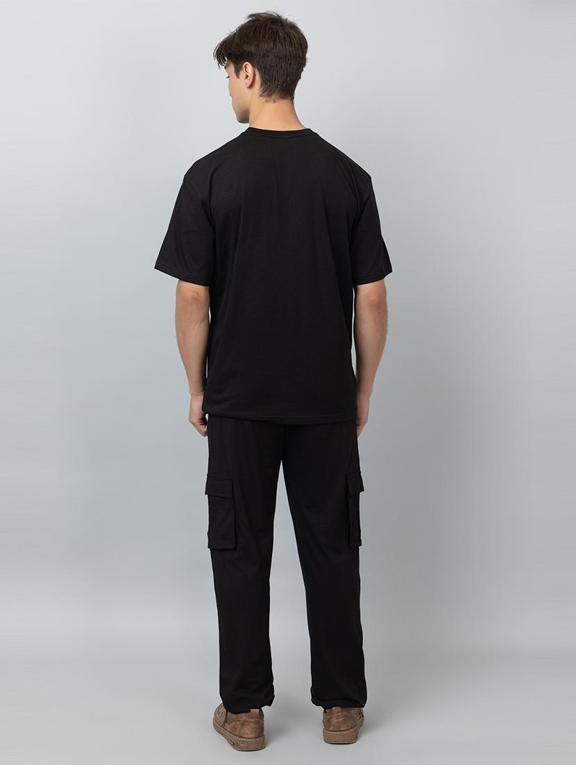 men solid short sleeve regular fit co-ord set - 21854395 - Standard Image - 2