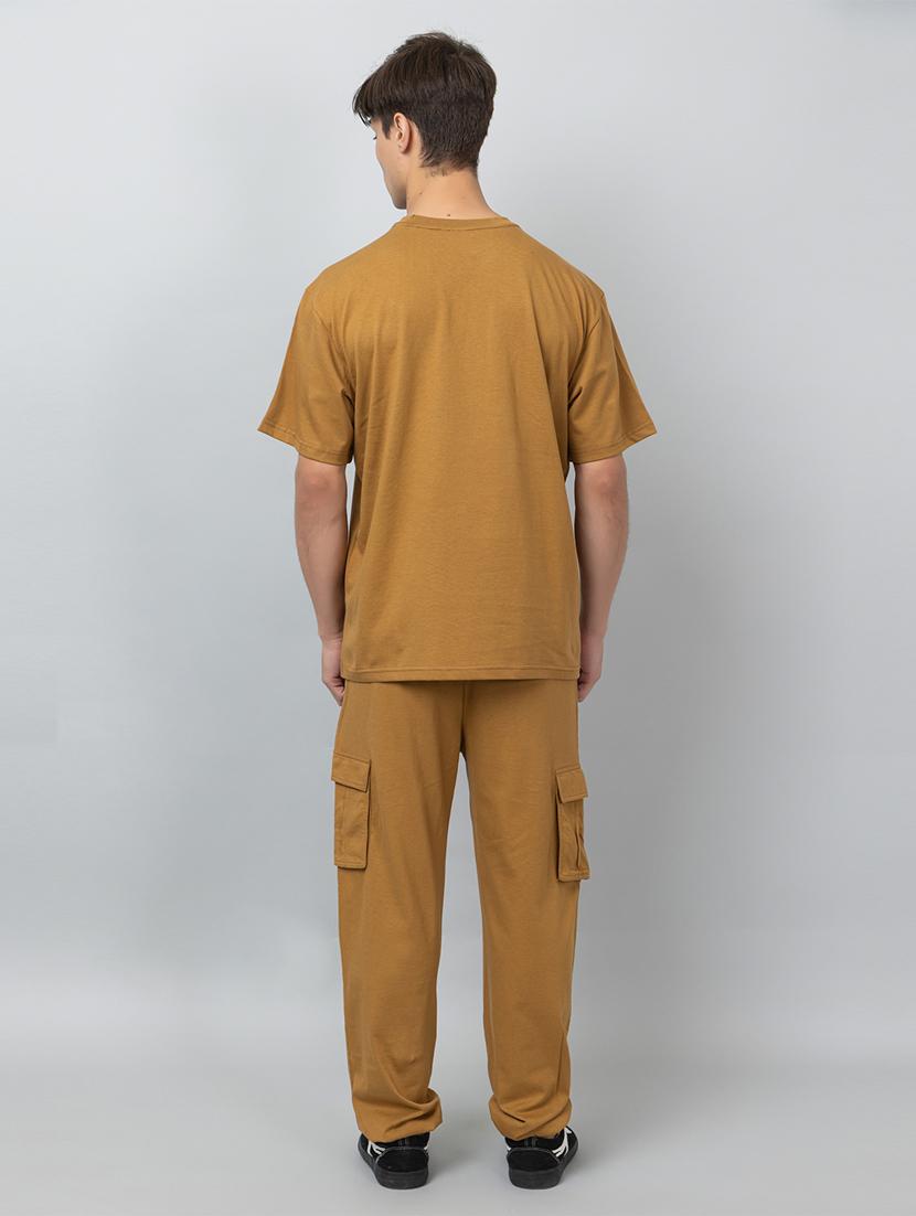 men solid short sleeve regular fit co-ord set - 21854396 - Standard Image - 2