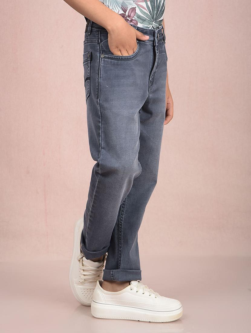 boys solid mid rise slim fit jean - 21854530 - Standard Image - 2