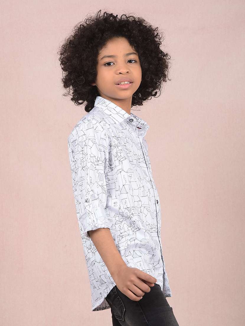 boys printed long sleeve casual shirt - 21854540 -  Standard Image - 2