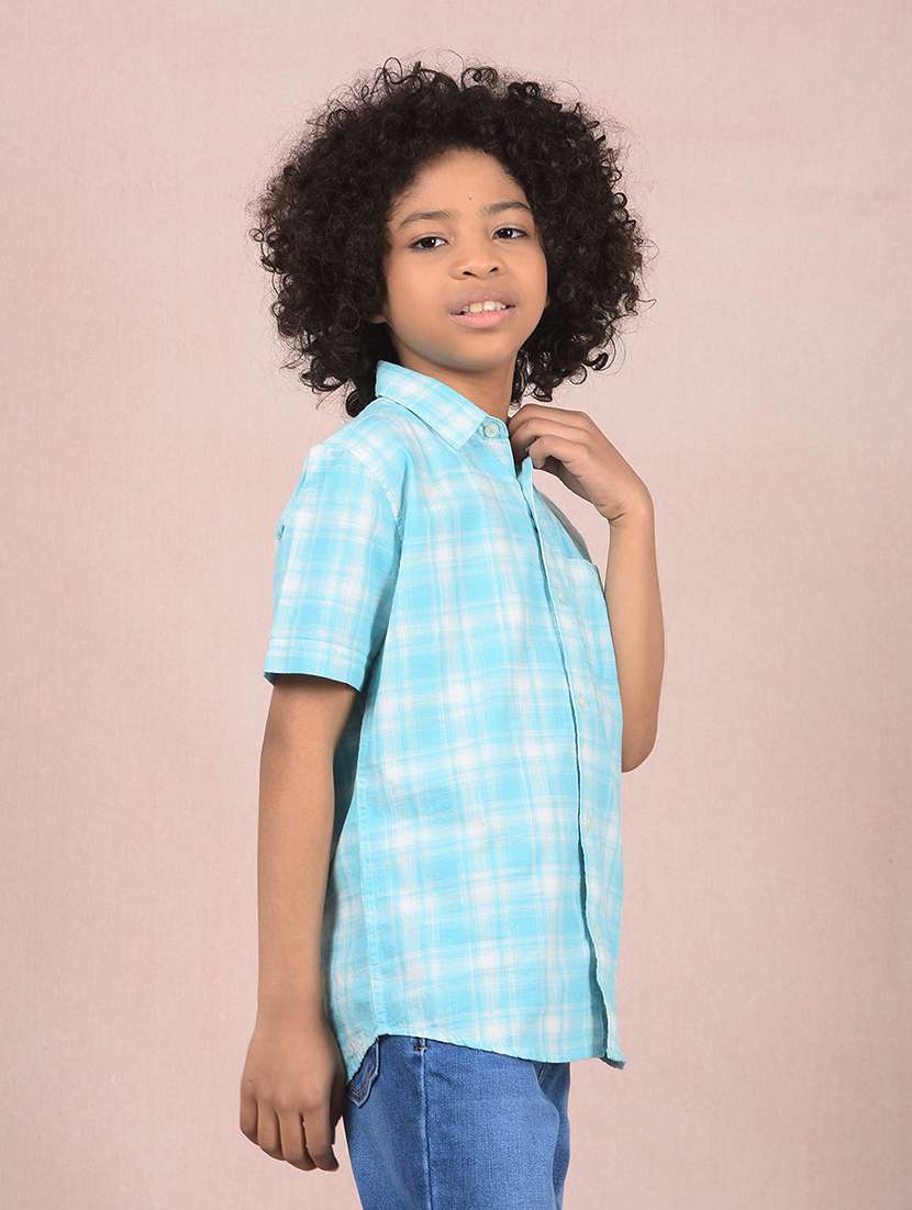 boys checkered short sleeve casual shirt - 21854546 -  Standard Image - 2