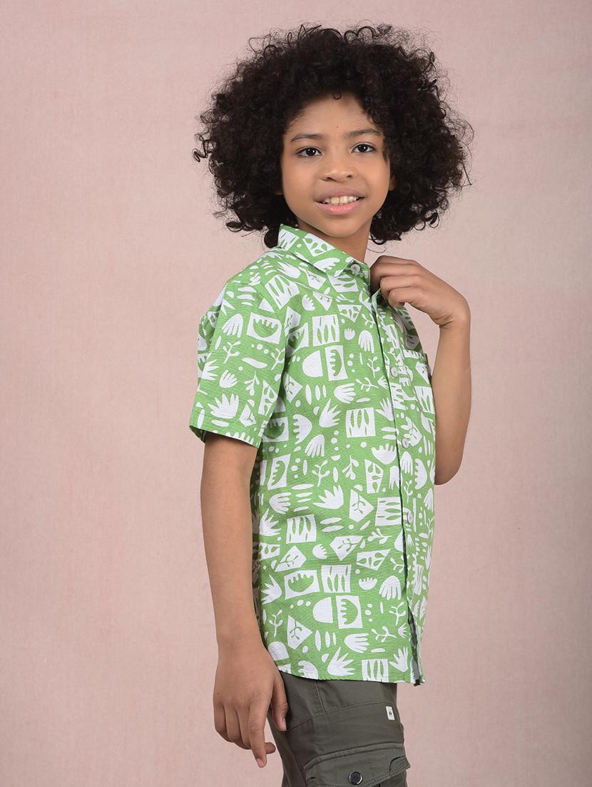 boys printed short sleeve casual shirt - 21854551 - Standard Image - 2