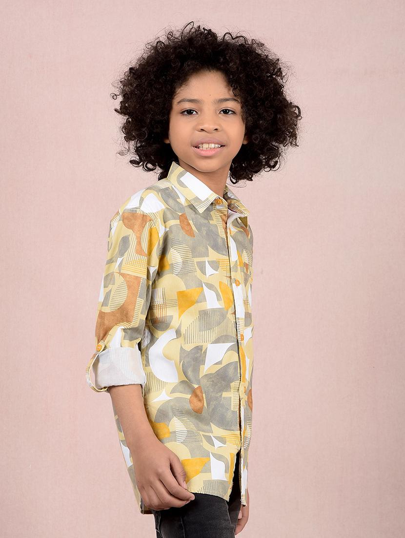 boys printed long sleeve casual shirt - 21854556 - Standard Image - 2