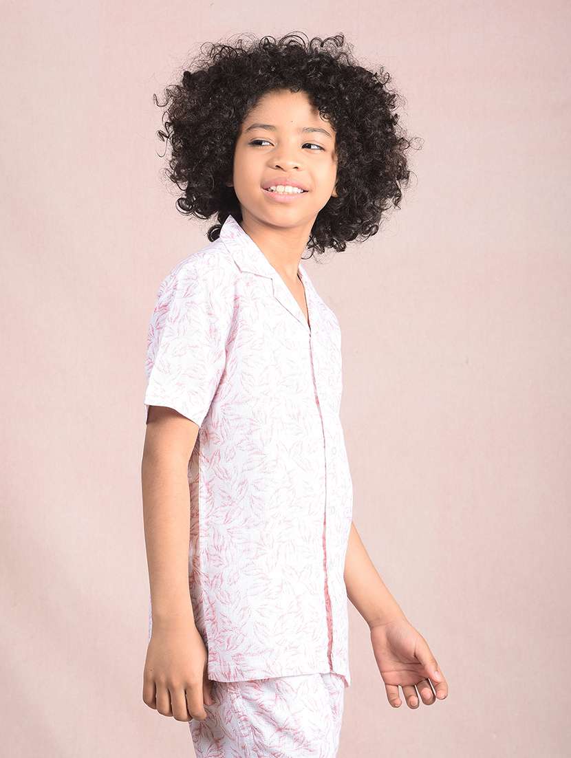 boys printed cuban collar casual shirt - 21854563 -  Standard Image - 2