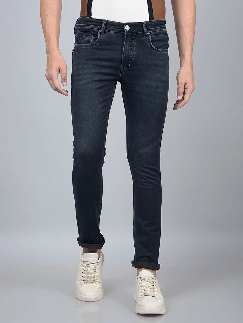 men mid rise full length denim jeans