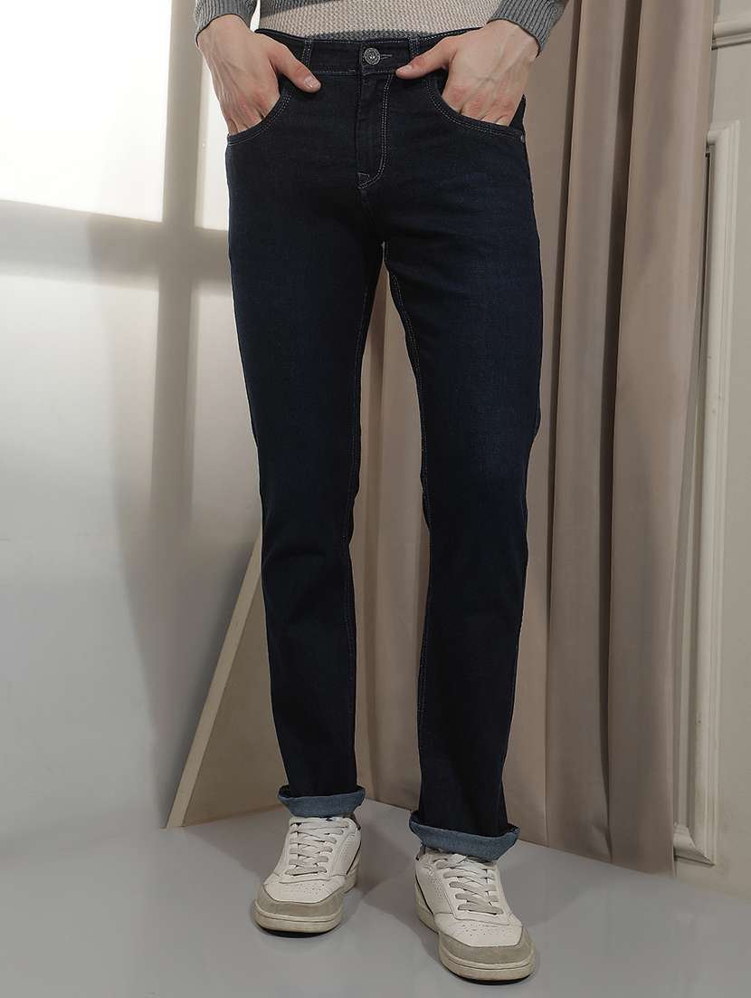 men mid rise full length denim jeans