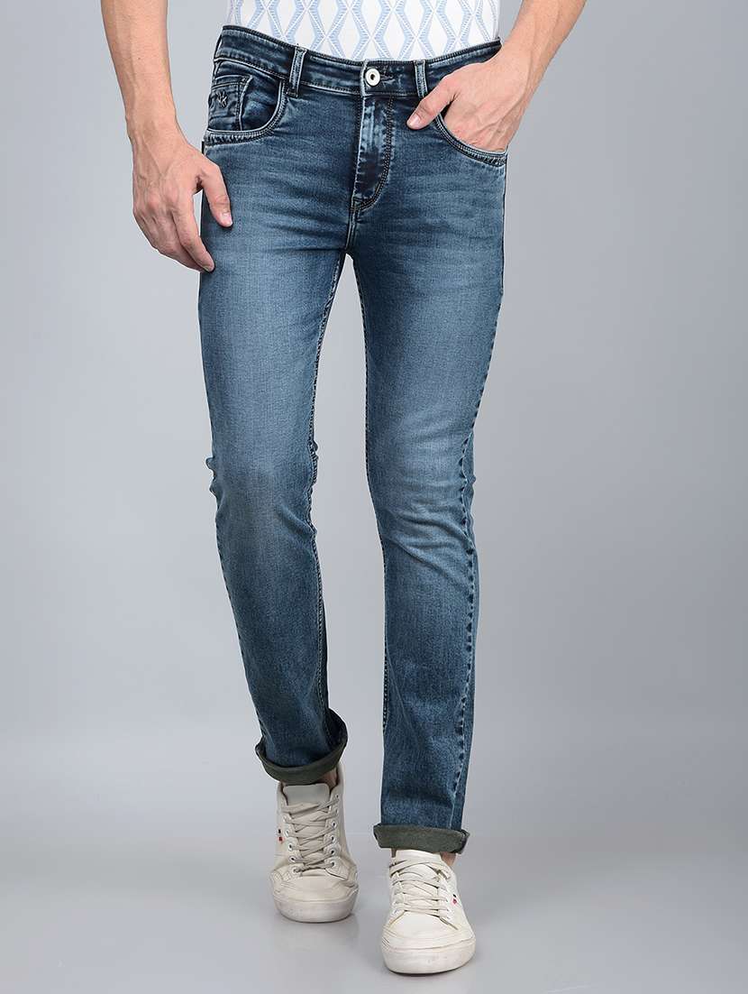 men mid rise ankle length denim jeans