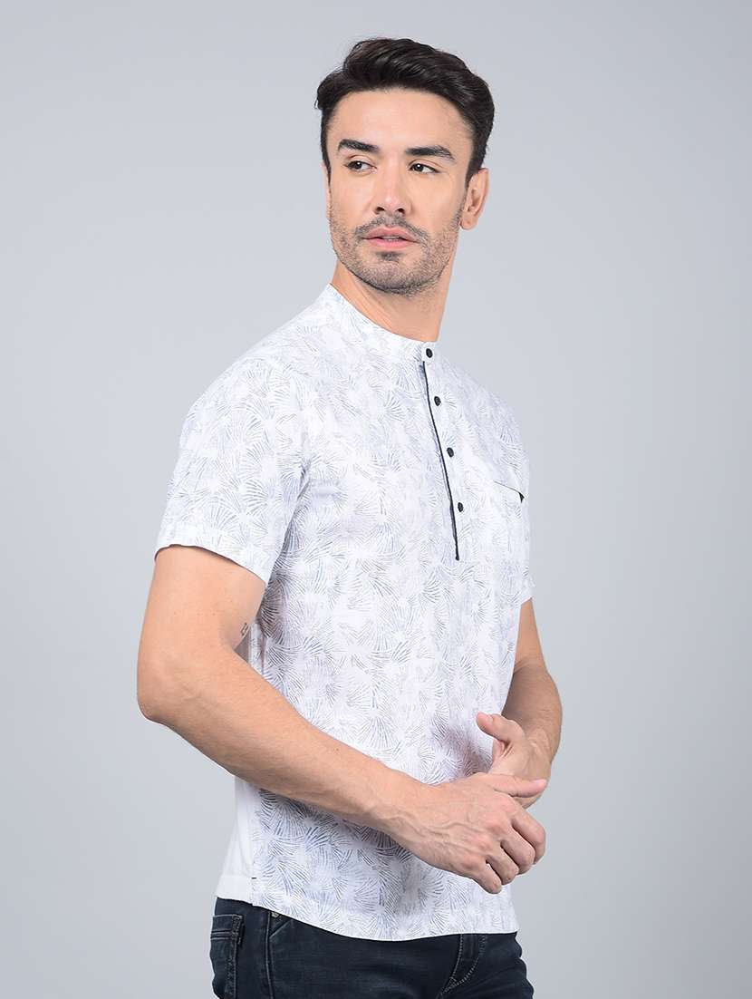 men printed short sleeve short kurta - 21854603 -  Standard Image - 2