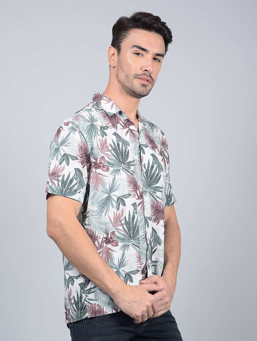men floral short sleeve regular fit casual shirt - 21854610 -  Standard Image - 2