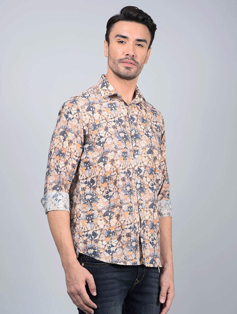 men printed long sleeve slim fit casual shirt - 21854638 - Standard Image - 2