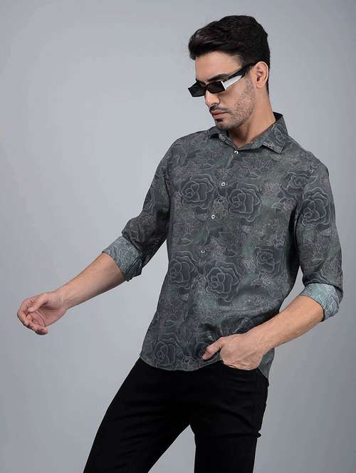 men floral long sleeve slim fit casual shirt - 21854642 - Standard Image - 0