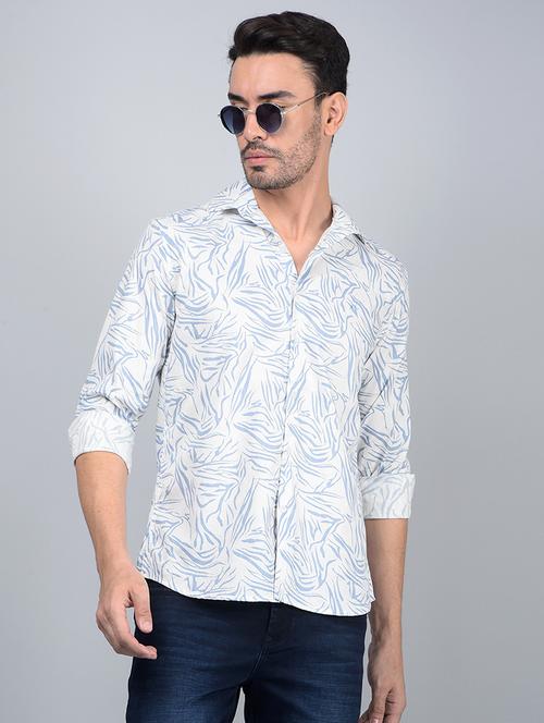 men printed long sleeve slim fit casual shirt - 21854646 -  Standard Image - 0