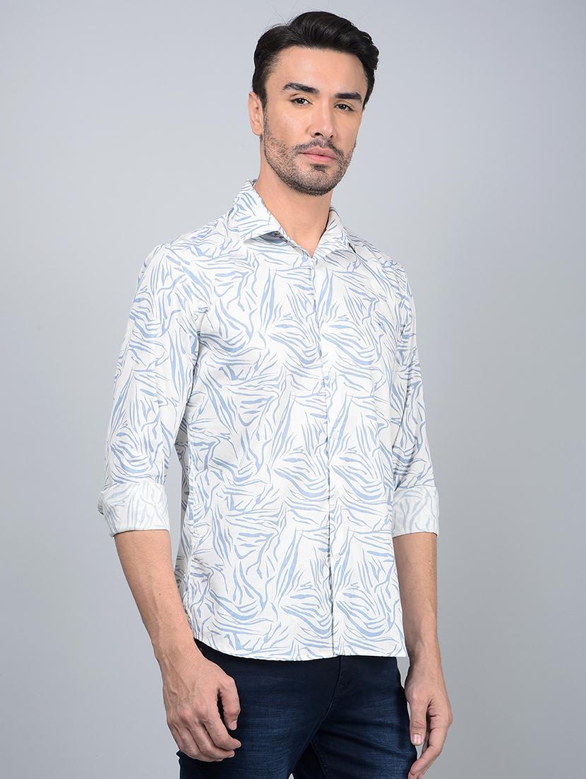 men printed long sleeve slim fit casual shirt - 21854646 - Standard Image - 2