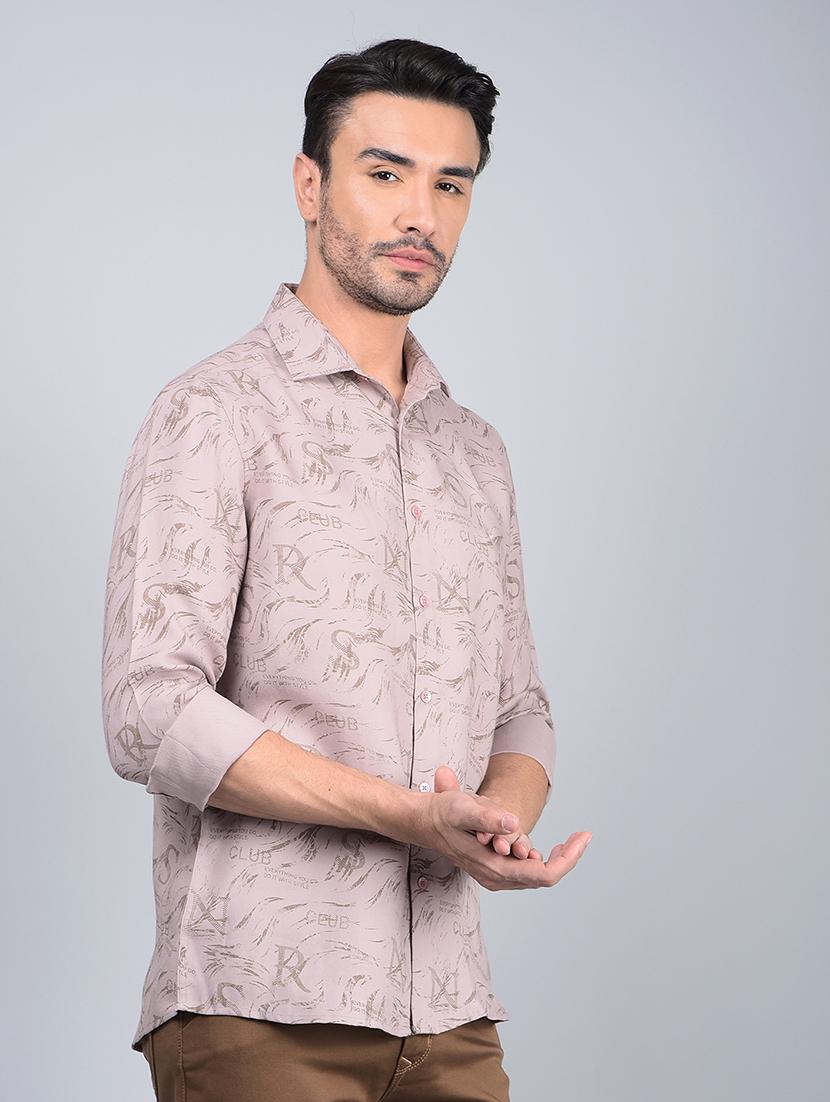 men printed long sleeve slim fit casual shirt - 21854648 - Standard Image - 2