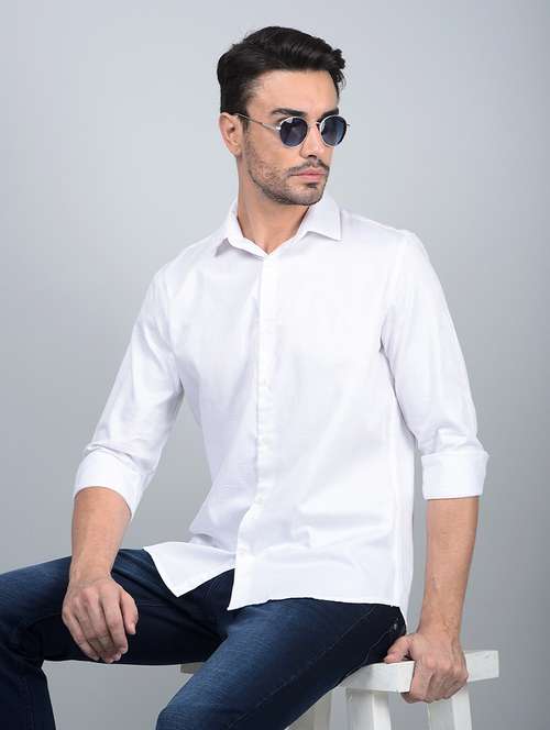 men solid long sleeve slim fit casual shirt - 21854651 - Standard Image - 0
