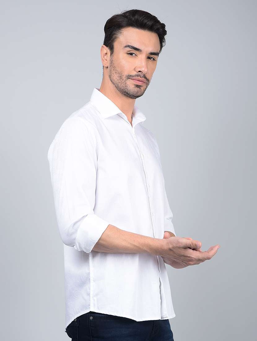 men solid long sleeve slim fit casual shirt - 21854651 - Standard Image - 2