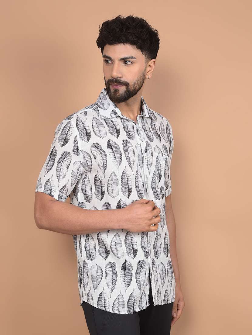 men floral short sleeve slim fit casual shirt  - 21854664 -  Standard Image - 2