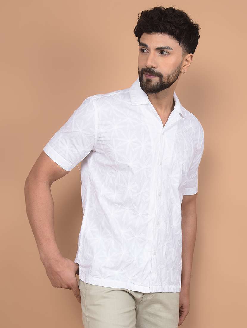 men self design short sleeve slim fit casual shirt  - 21854678 -  Standard Image - 2
