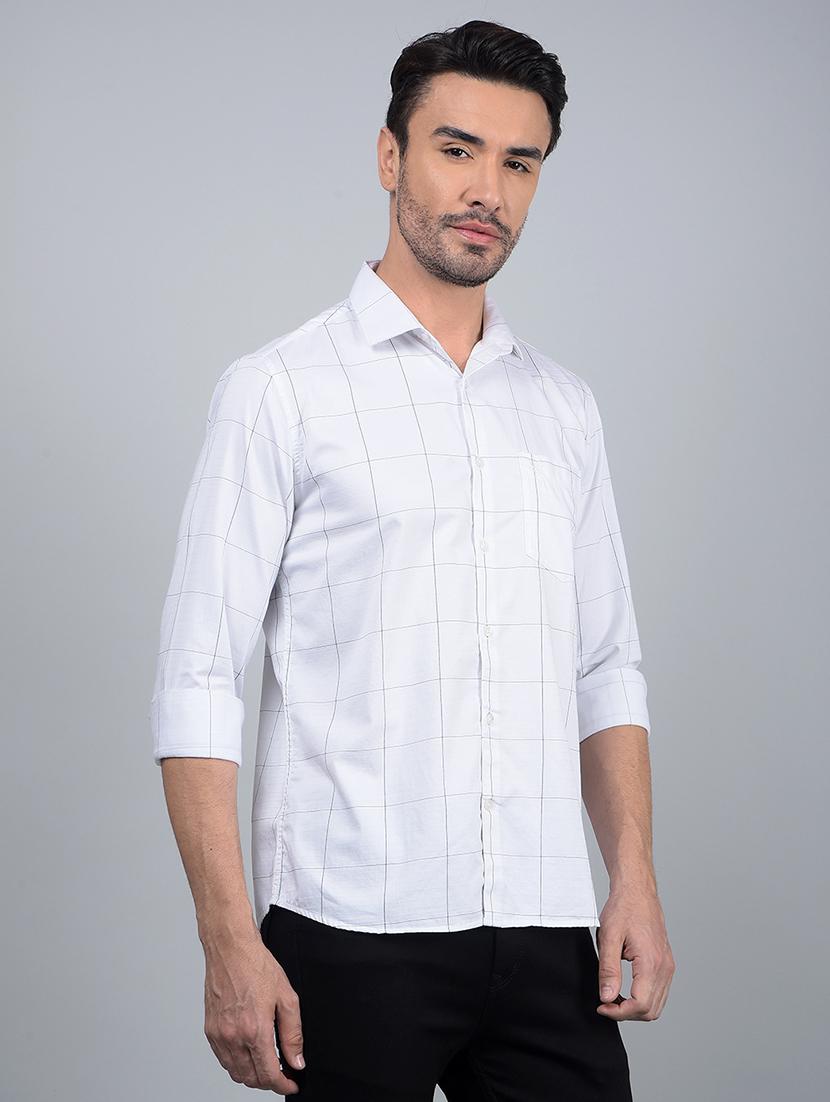 men checked long sleeve slim fit casual shirt - 21854710 - Standard Image - 2