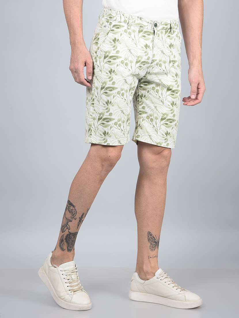 men printed mid rise slim fit short - 21854751 -  Standard Image - 2