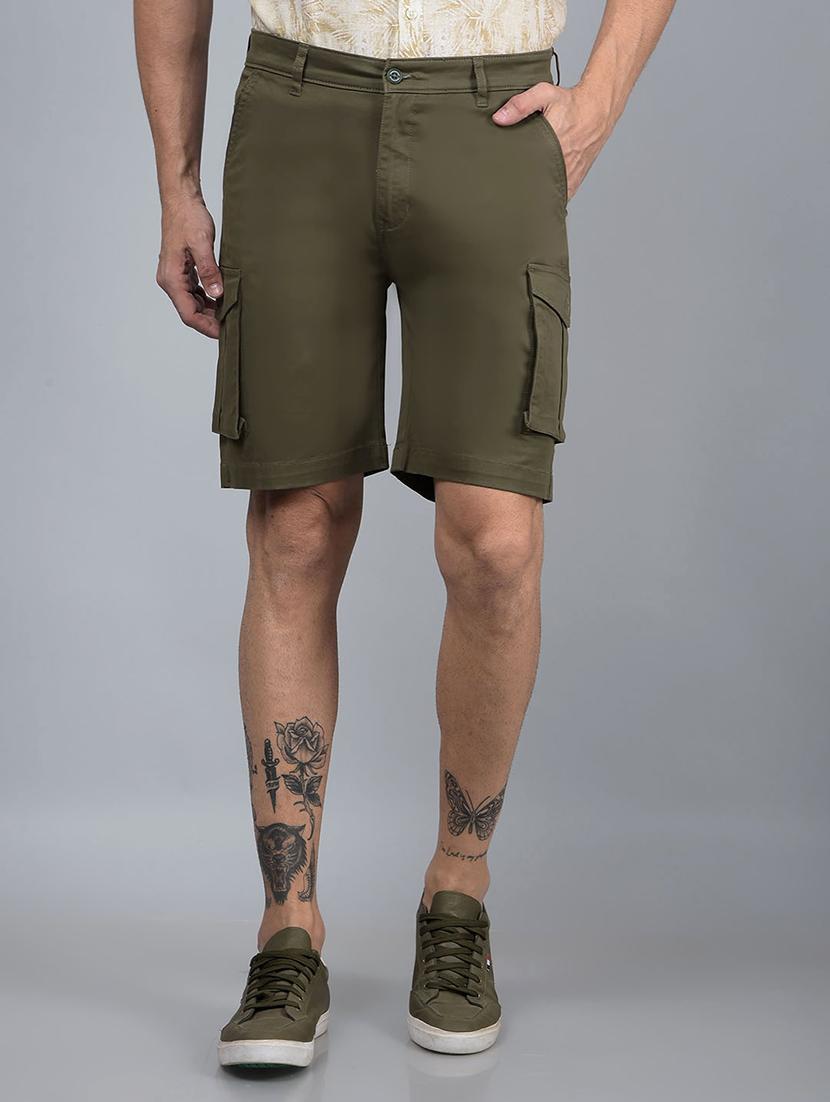men solid mid rise shorts - 21854755 - Zoom Image - 0