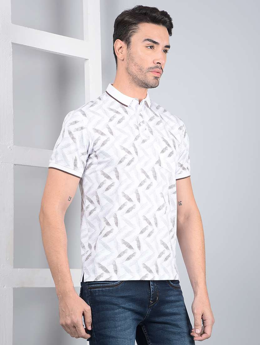 men printed short sleeve slim fit polo t-shirt  - 21854766 -  Standard Image - 2